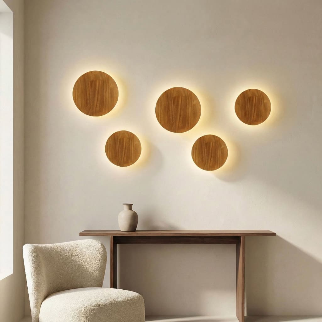 Trea - Houten Wandlamp Rond LED Indirect Licht