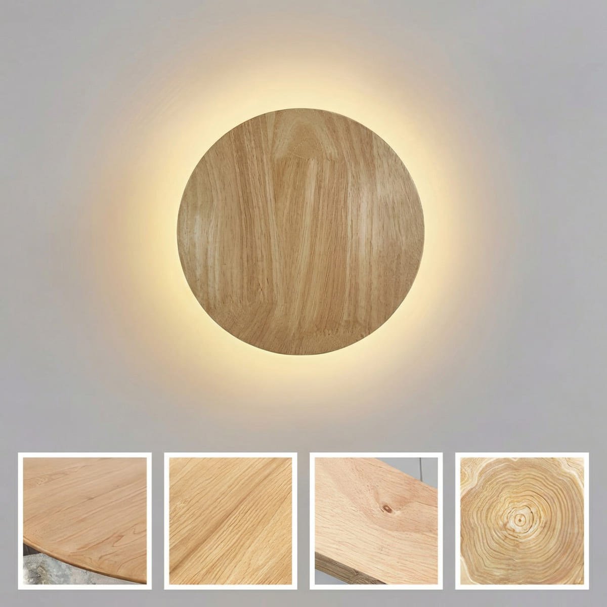 Trea - Houten Wandlamp Rond LED Indirect Licht