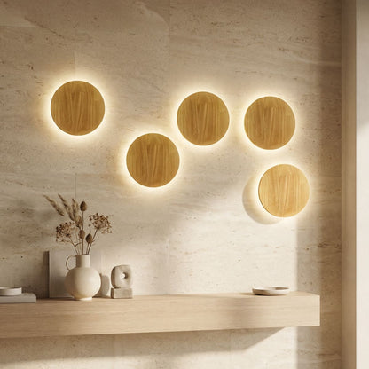 Trea - Houten Wandlamp Rond LED Indirect Licht