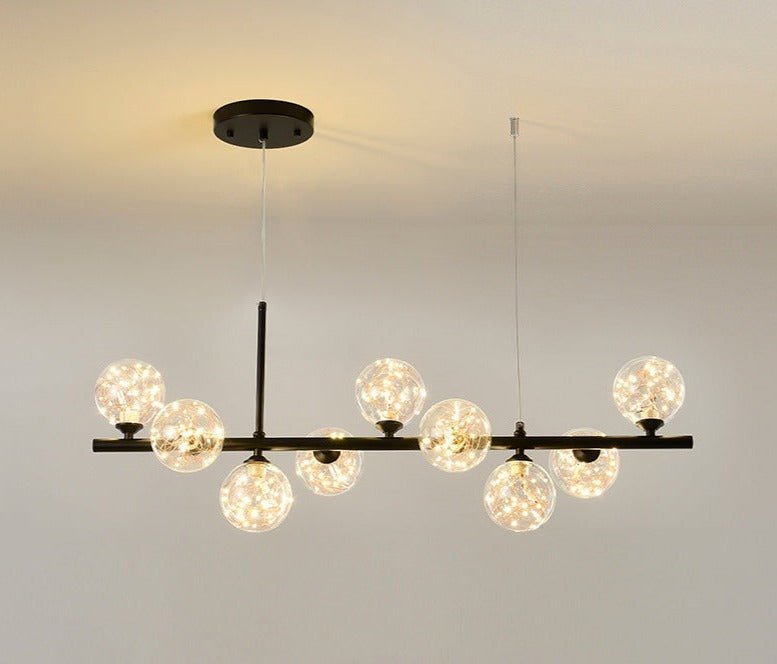 Ivelo - Lineaire Hanglamp met Glazen Bollen