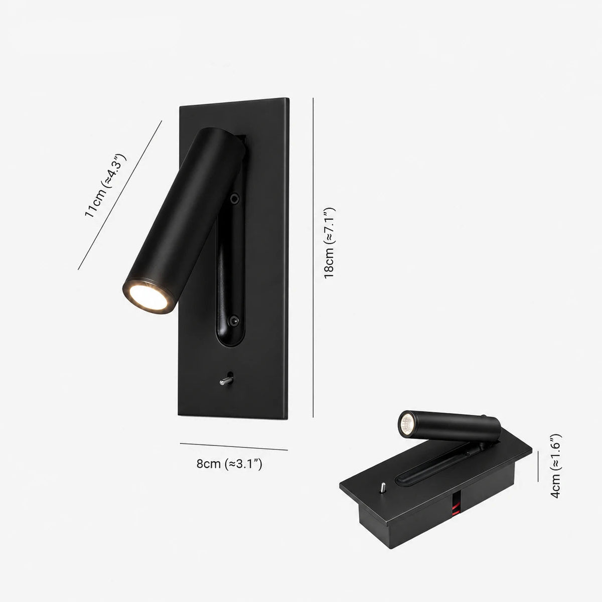 Vik - Inbouw Leeslamp Wandlamp LED met Schakelaar
