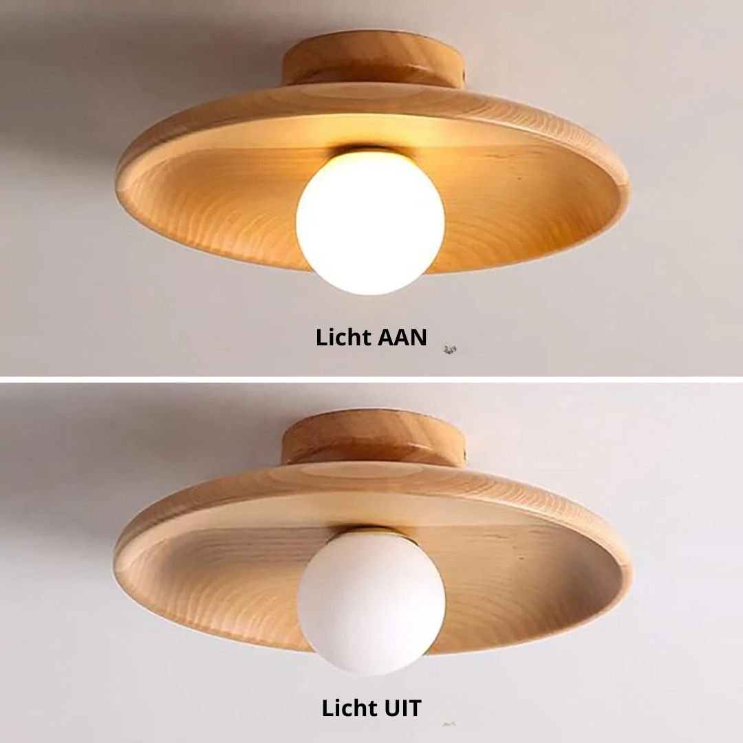Eona - Ronde Houten Plafondlamp