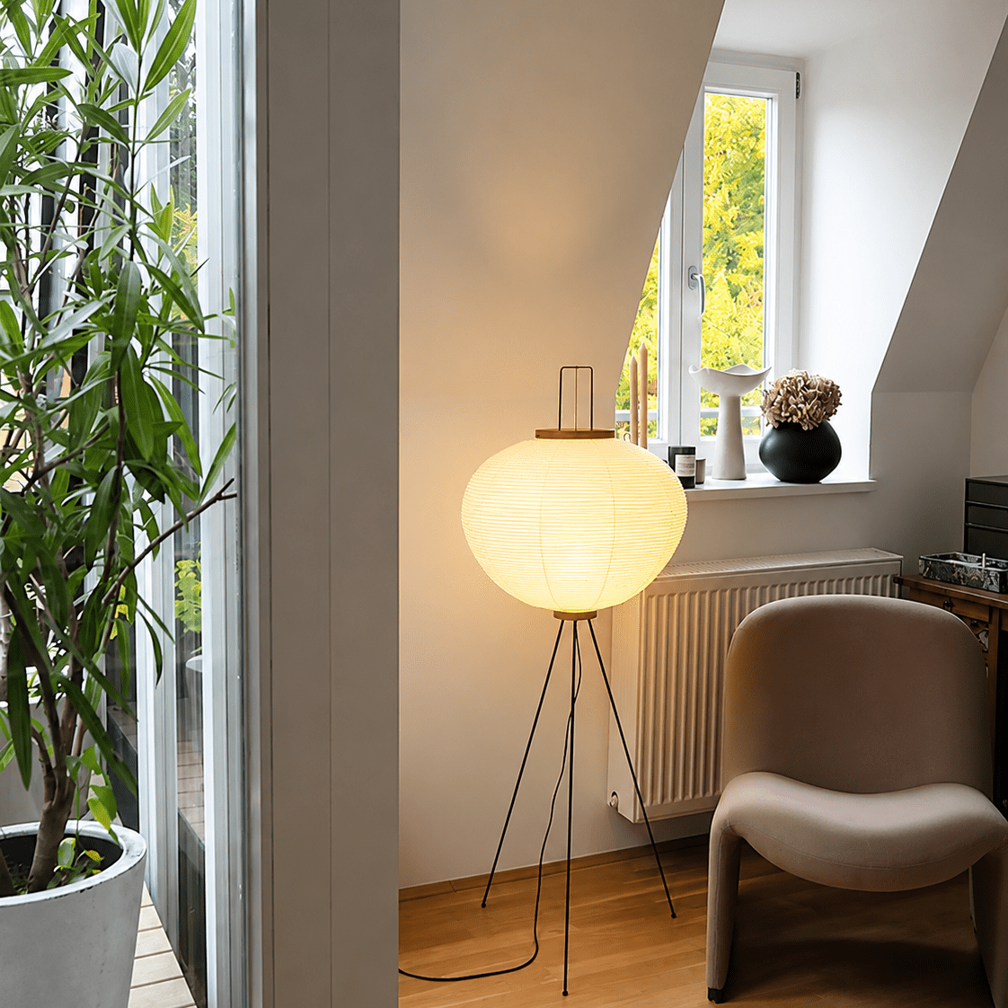 Yuno - LED Vloerlamp Rijstpapier Japandi Stijl