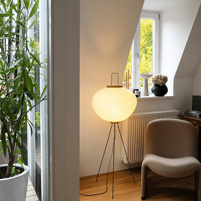 Yuno - LED Vloerlamp Rijstpapier Japandi Stijl