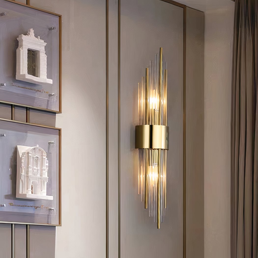 Dagny - Art Deco Wandlamp Goud met Glazen Staven