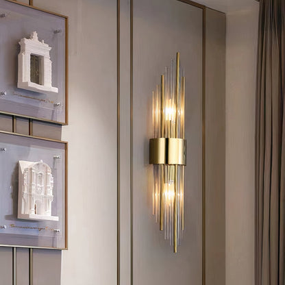 Dagny - Art Deco Wandlamp Goud met Glazen Staven