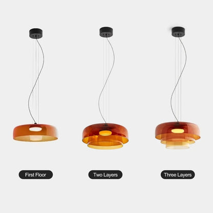 Olin - Gelaagde Glazen LED Hanglamp