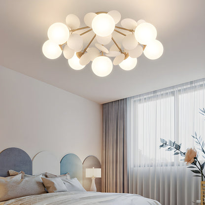 Hilja - Plafondlamp Glazen Bollen Bladeren