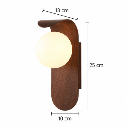 Hulda - Moderne Wandlamp Houtlook Bol