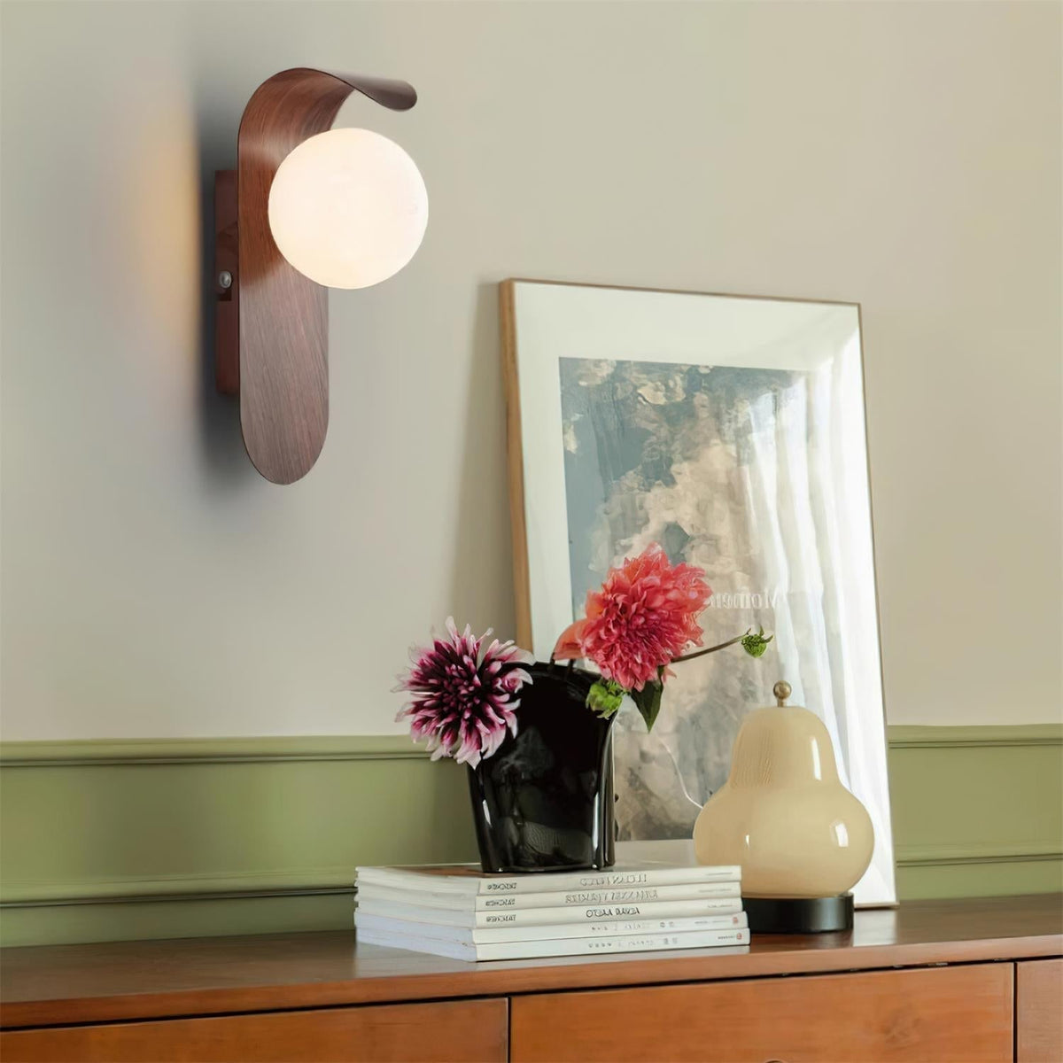 Hulda - Moderne Wandlamp Houtlook Bol