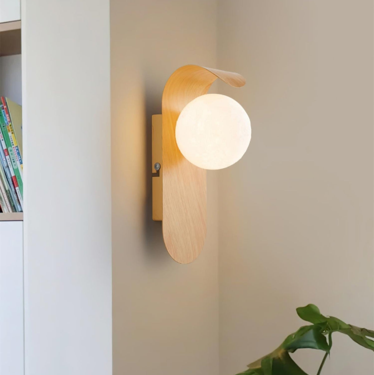 Hulda - Moderne Wandlamp Houtlook Bol