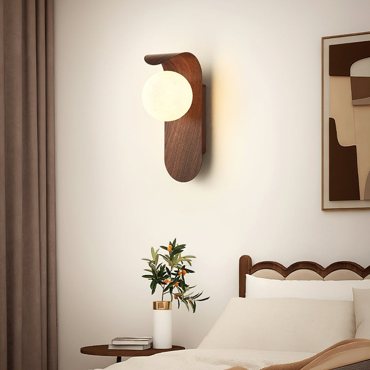 Hulda - Moderne Wandlamp Houtlook Bol