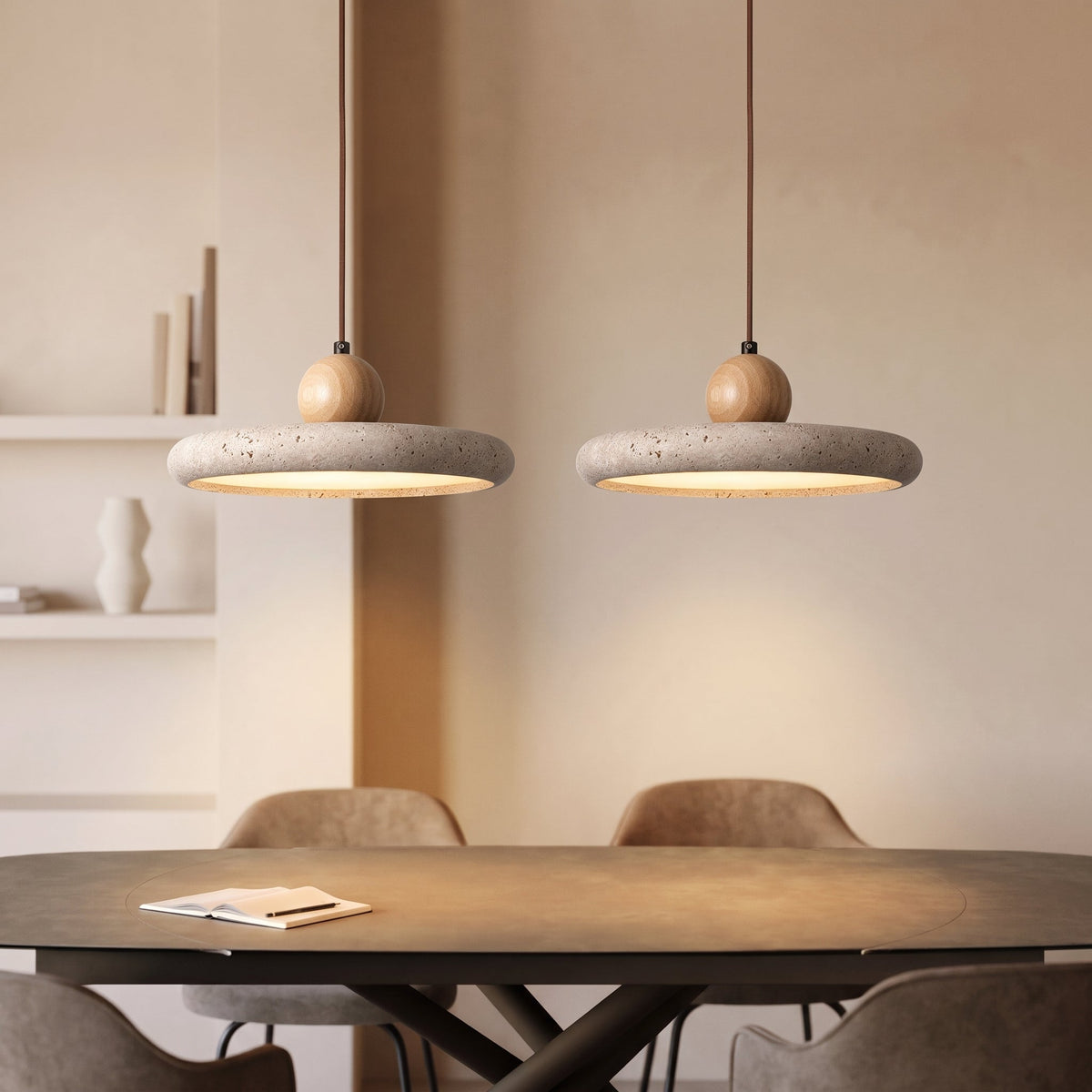 Iben - Hanglamp Travertin Rond LED