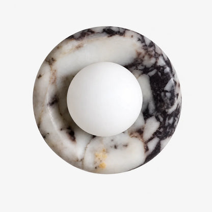 Hilde - Natuursteen Wandlamp Rond met Glazen Bol