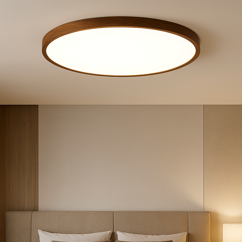 Inga - Plafondlamp Houtnerf LED Rond