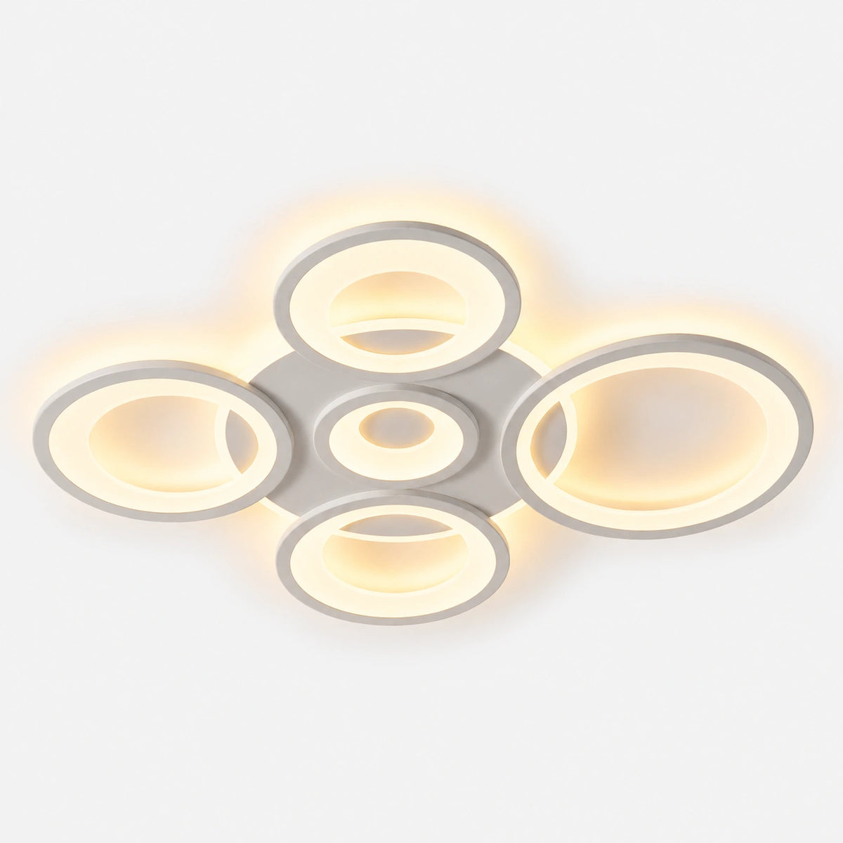 Iselin - Witte LED Plafondlamp Ringen Dimbaar