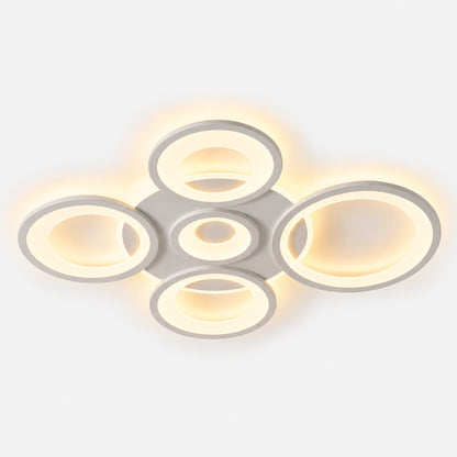 Iselin - Witte LED Plafondlamp Ringen Dimbaar