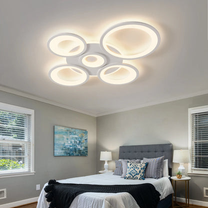 Iselin - Witte LED Plafondlamp Ringen Dimbaar