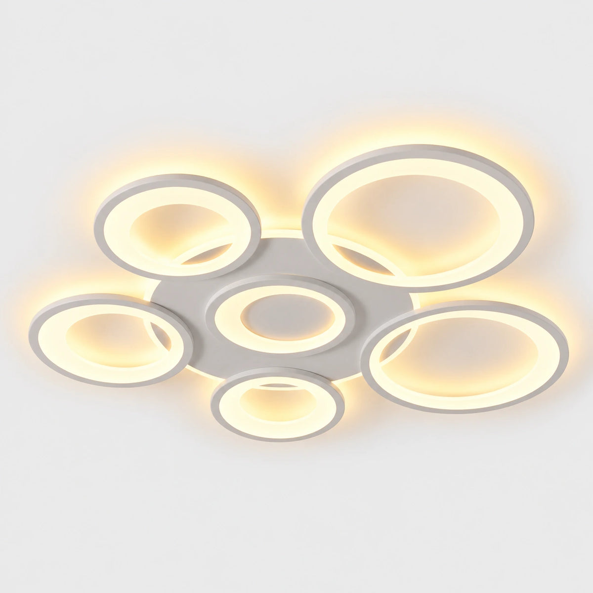 Iselin - Witte LED Plafondlamp Ringen Dimbaar