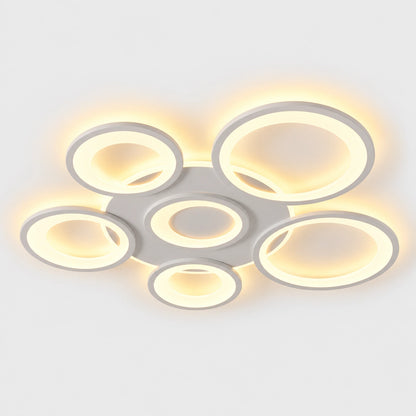 Iselin - Witte LED Plafondlamp Ringen Dimbaar