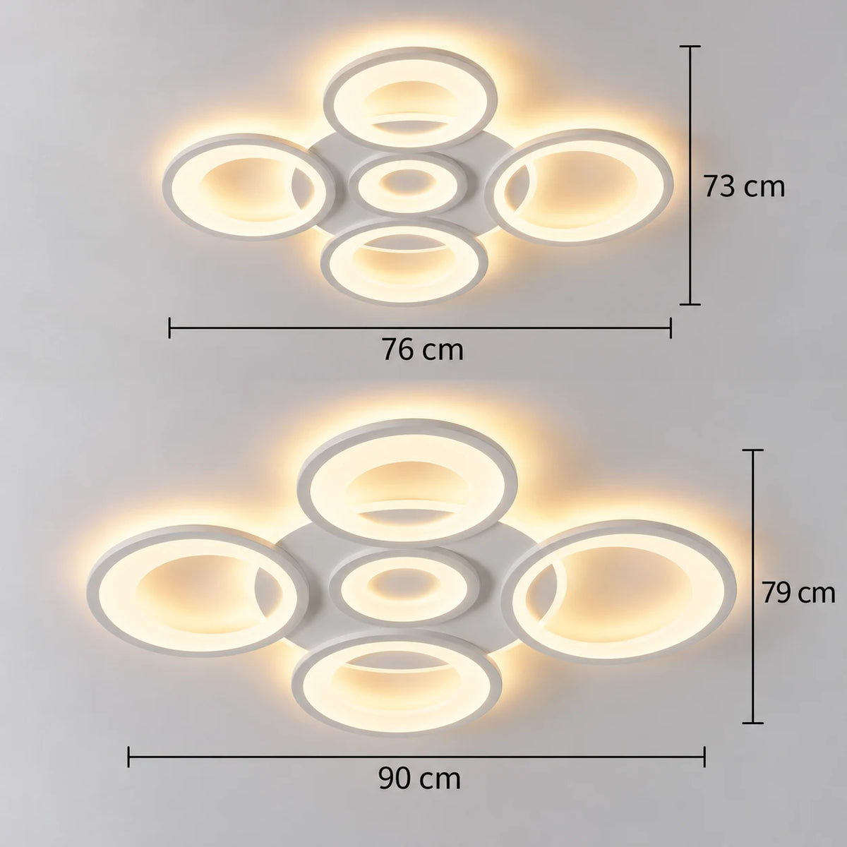 Iselin - Witte LED Plafondlamp Ringen Dimbaar