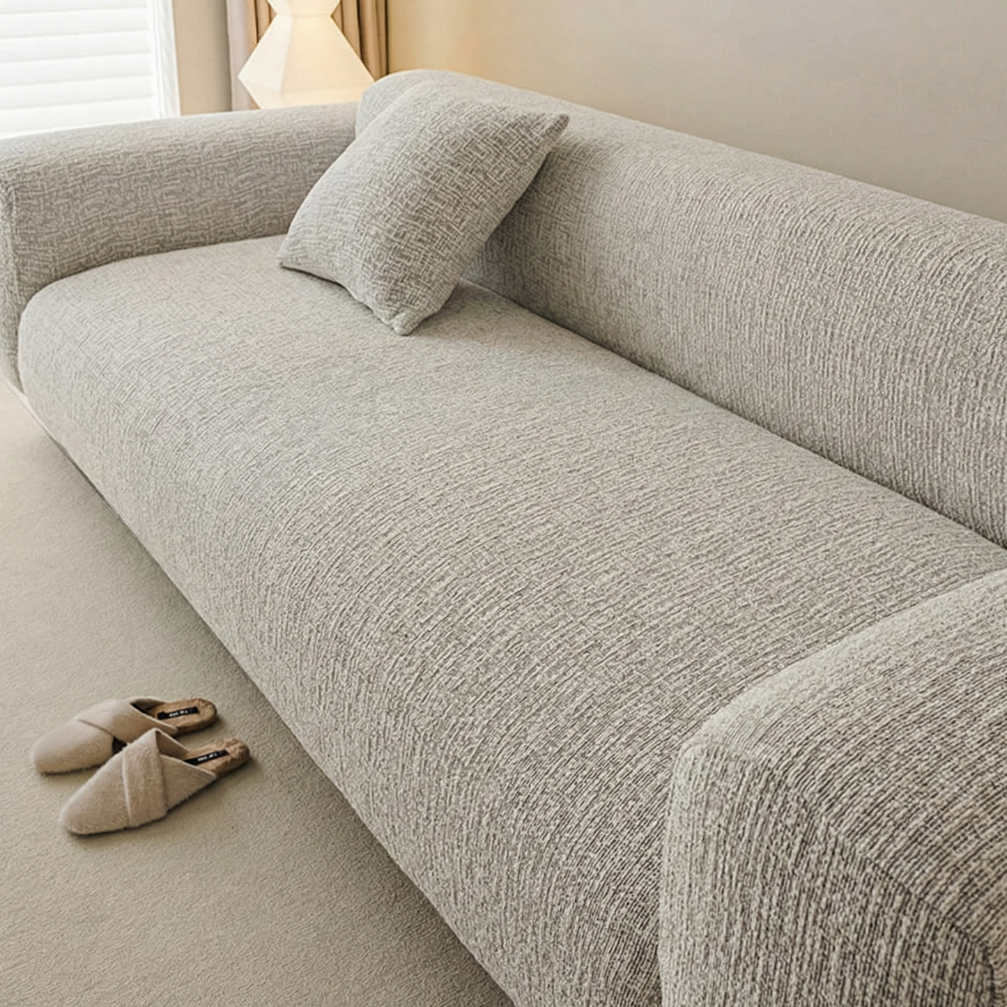 Svea - Chenille Elastische Bankhoes Volledige Bescherming