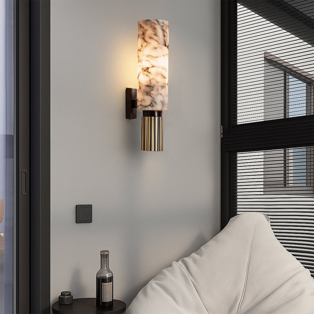 Malva - Marmeren Wandlamp Cilinder LED