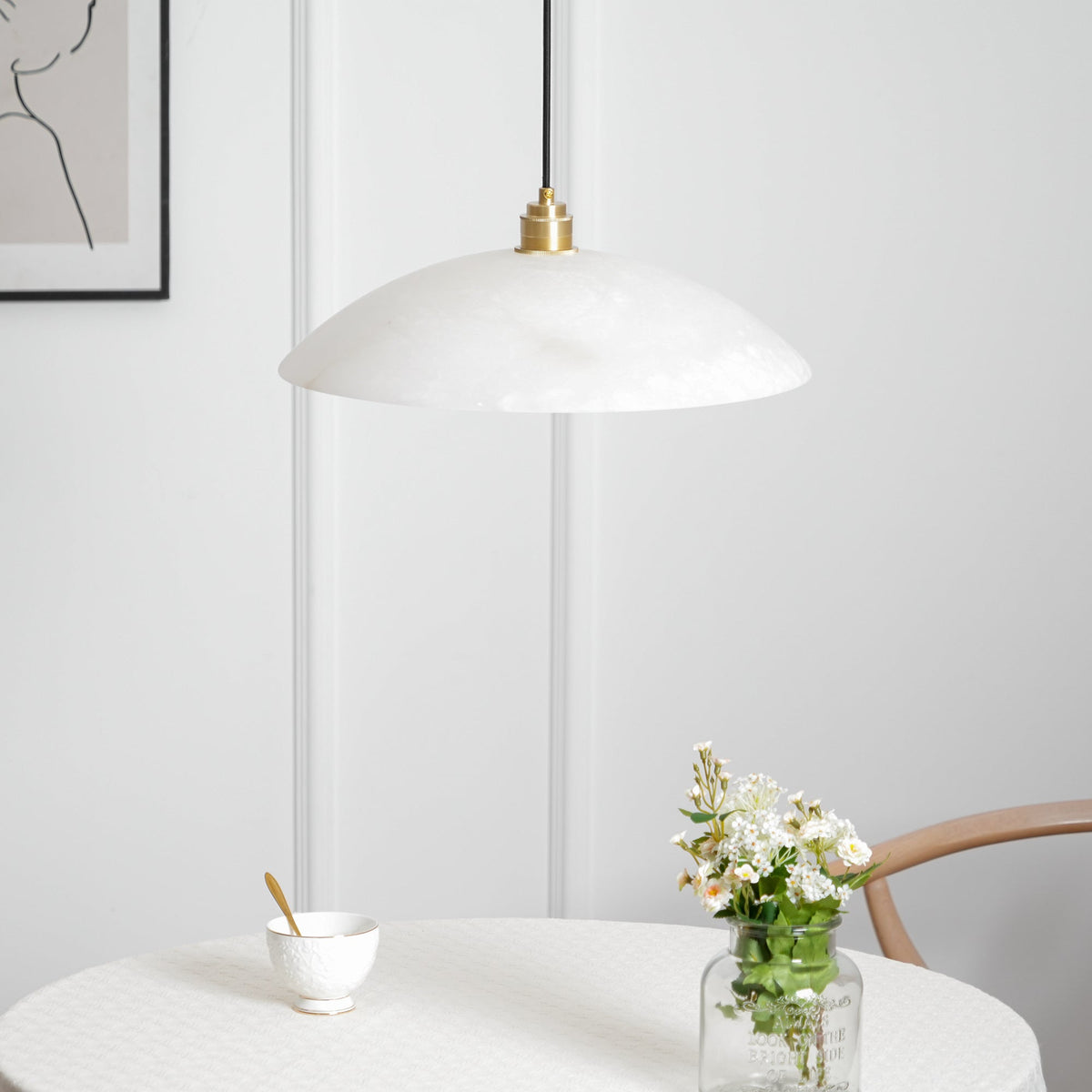 Merit - Hanglamp Albast Rond Klassiek