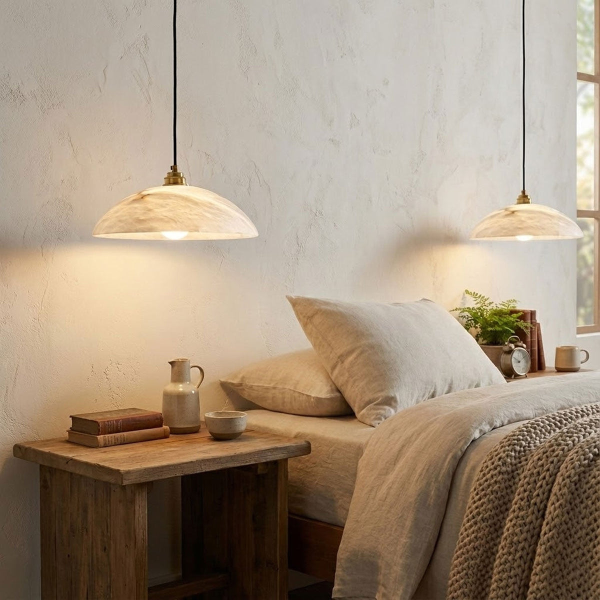 Merit - Hanglamp Albast Rond Klassiek