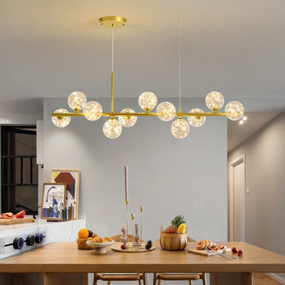 Ivelo - Lineaire Hanglamp met Glazen Bollen