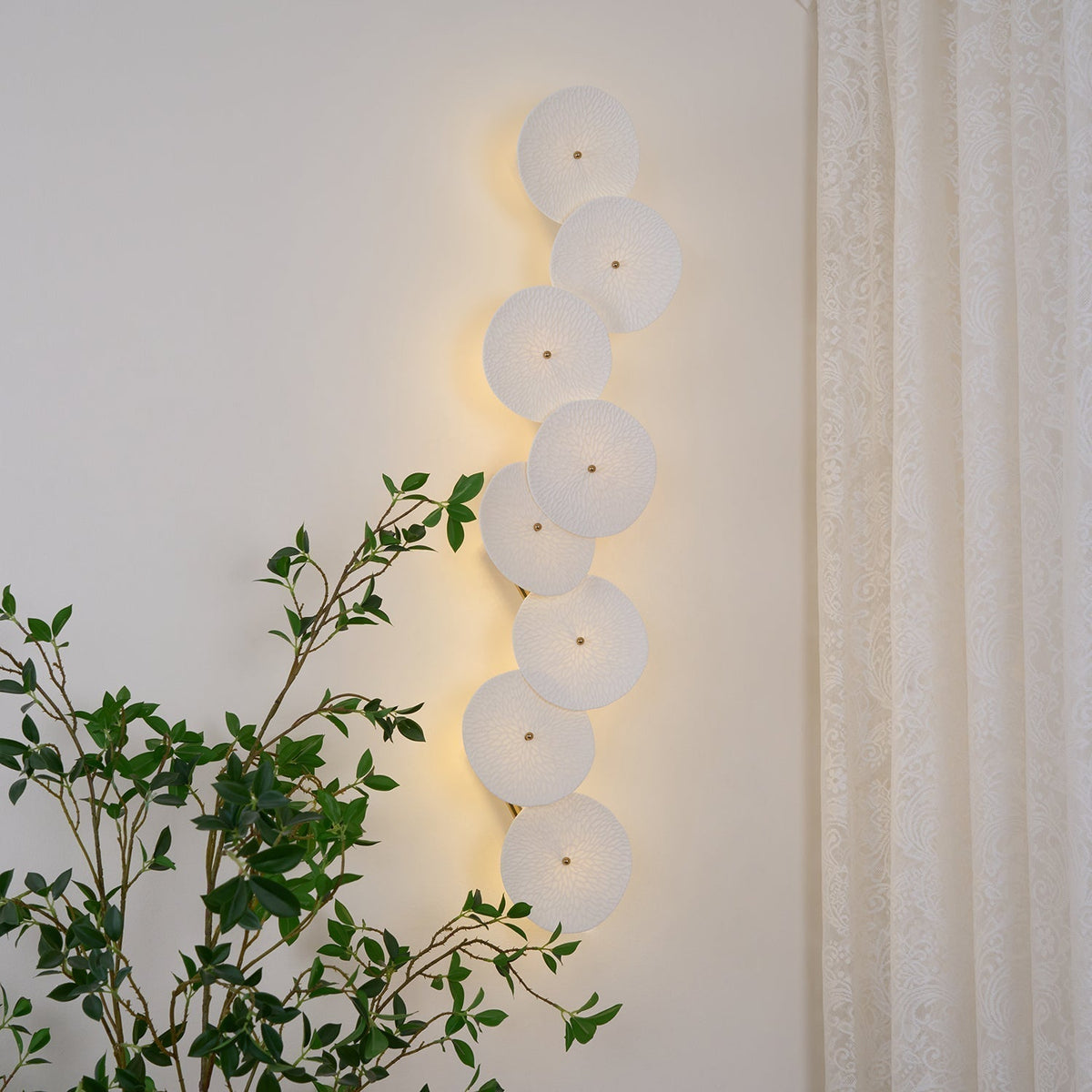 Nanna - Wandlamp Keramische Schijven Takken