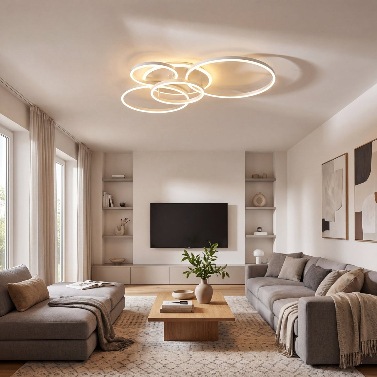 Ovea - Minimalistische LED Plafondlamp Ringen