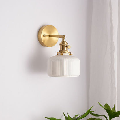 Sigrid - Wandlamp Keramiek Geribbelde Kap