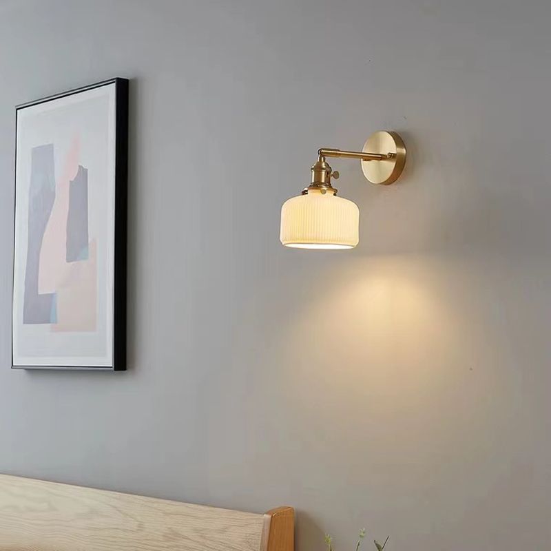Sigrid - Wandlamp Keramiek Geribbelde Kap
