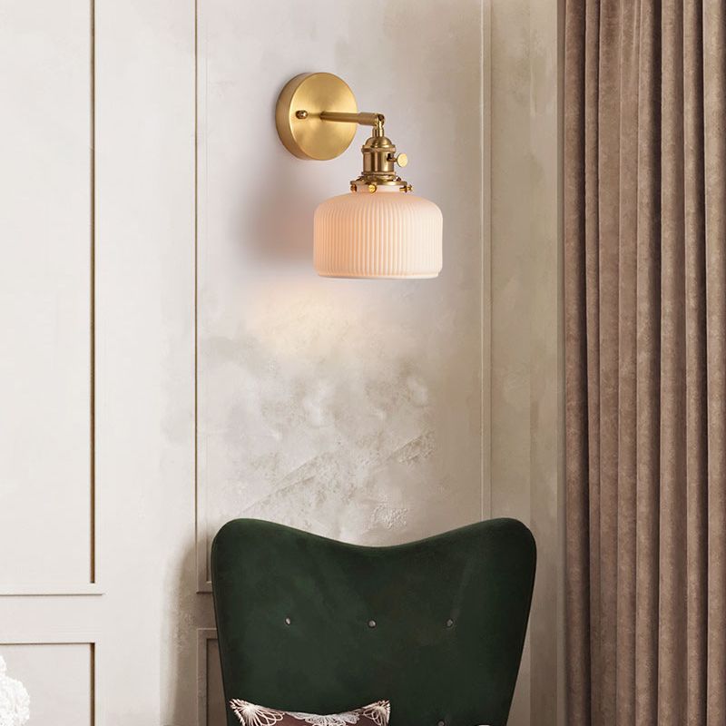 Sigrid - Wandlamp Keramiek Geribbelde Kap
