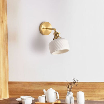 Sigrid - Wandlamp Keramiek Geribbelde Kap