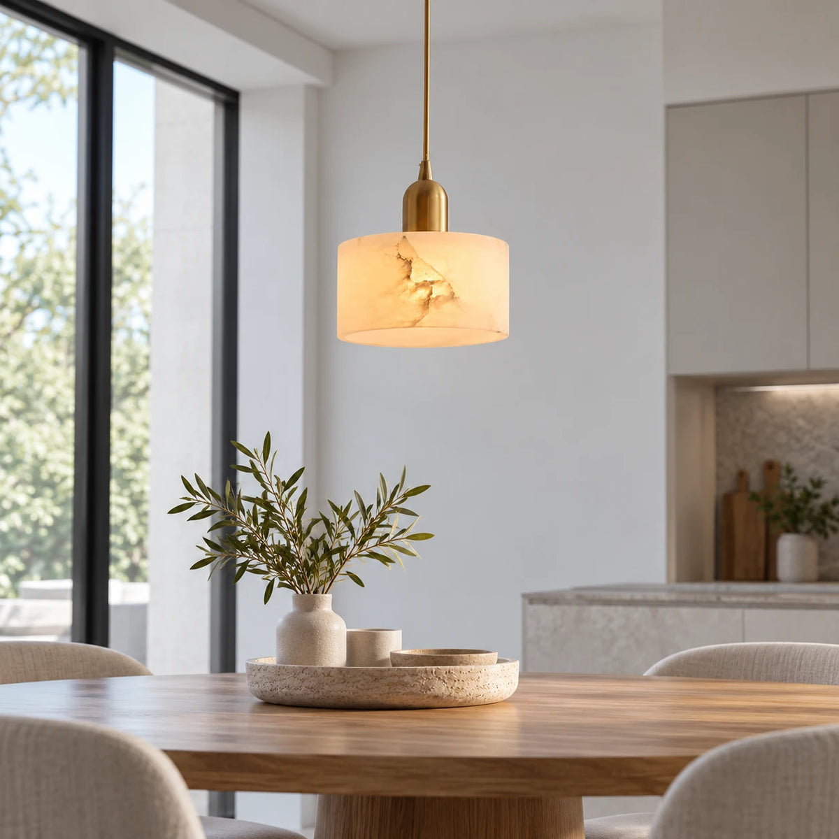 Stine - Hanglamp Albast Cilinder LED