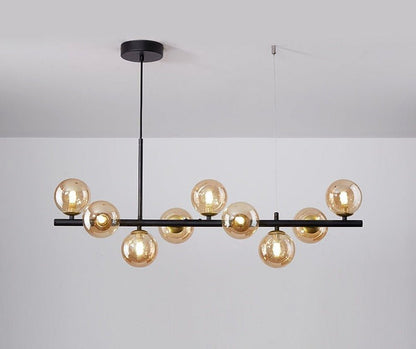 Ivelo - Lineaire Hanglamp met Glazen Bollen