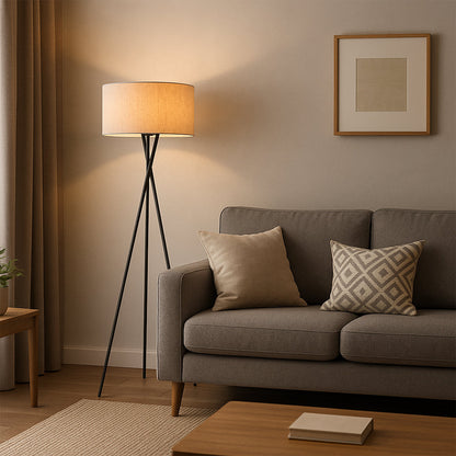 Trine - Scandinavische Driepoot Vloerlamp Stof