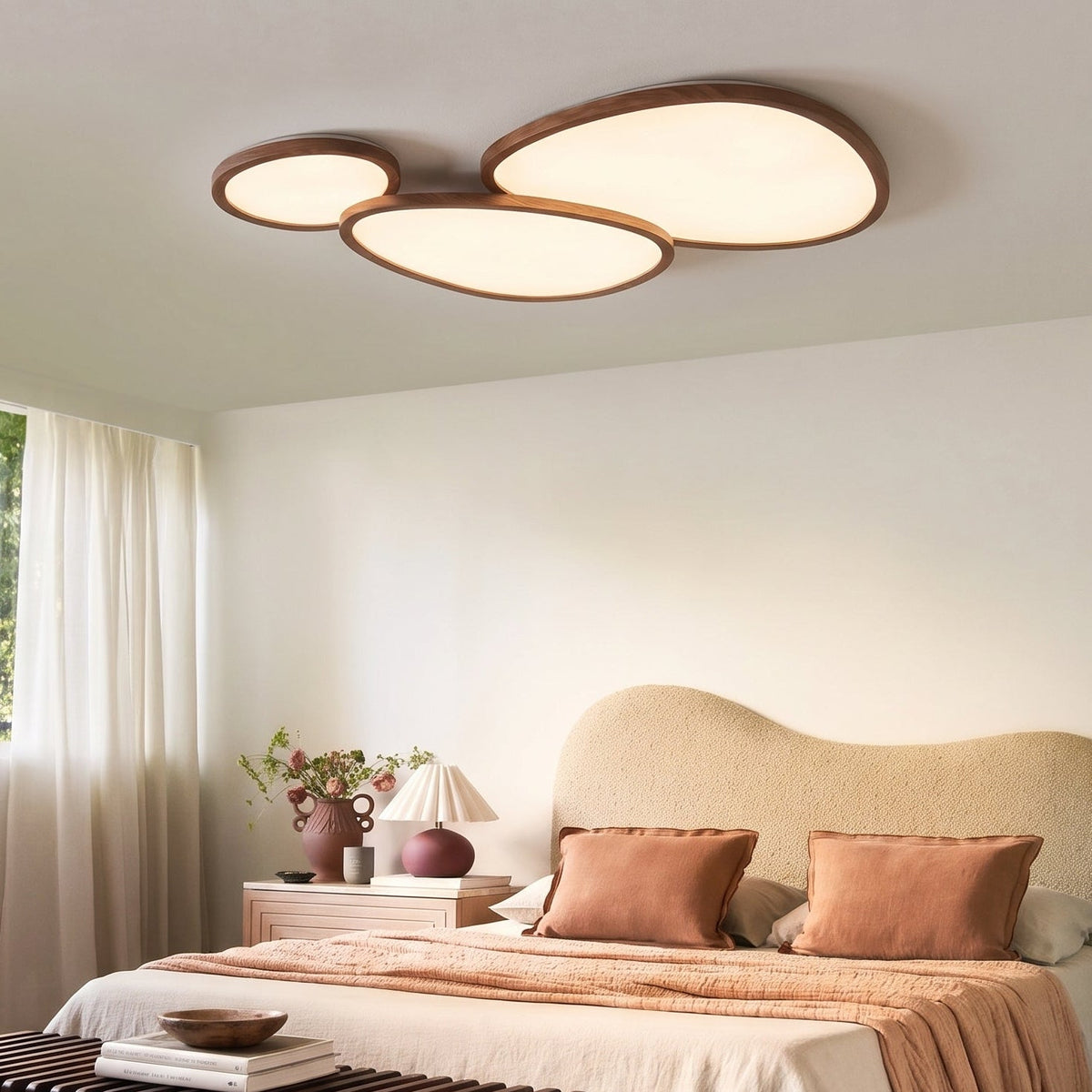 Unni - Platte Plafondlamp LED Hout Organisch