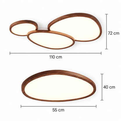 Unni - Platte Plafondlamp LED Hout Organisch